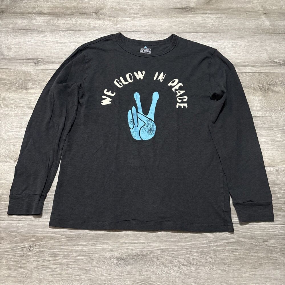 crewcuts J. CREW Glow in the Dark Long Sleeve Shirt We Glow in Peace Kids 14